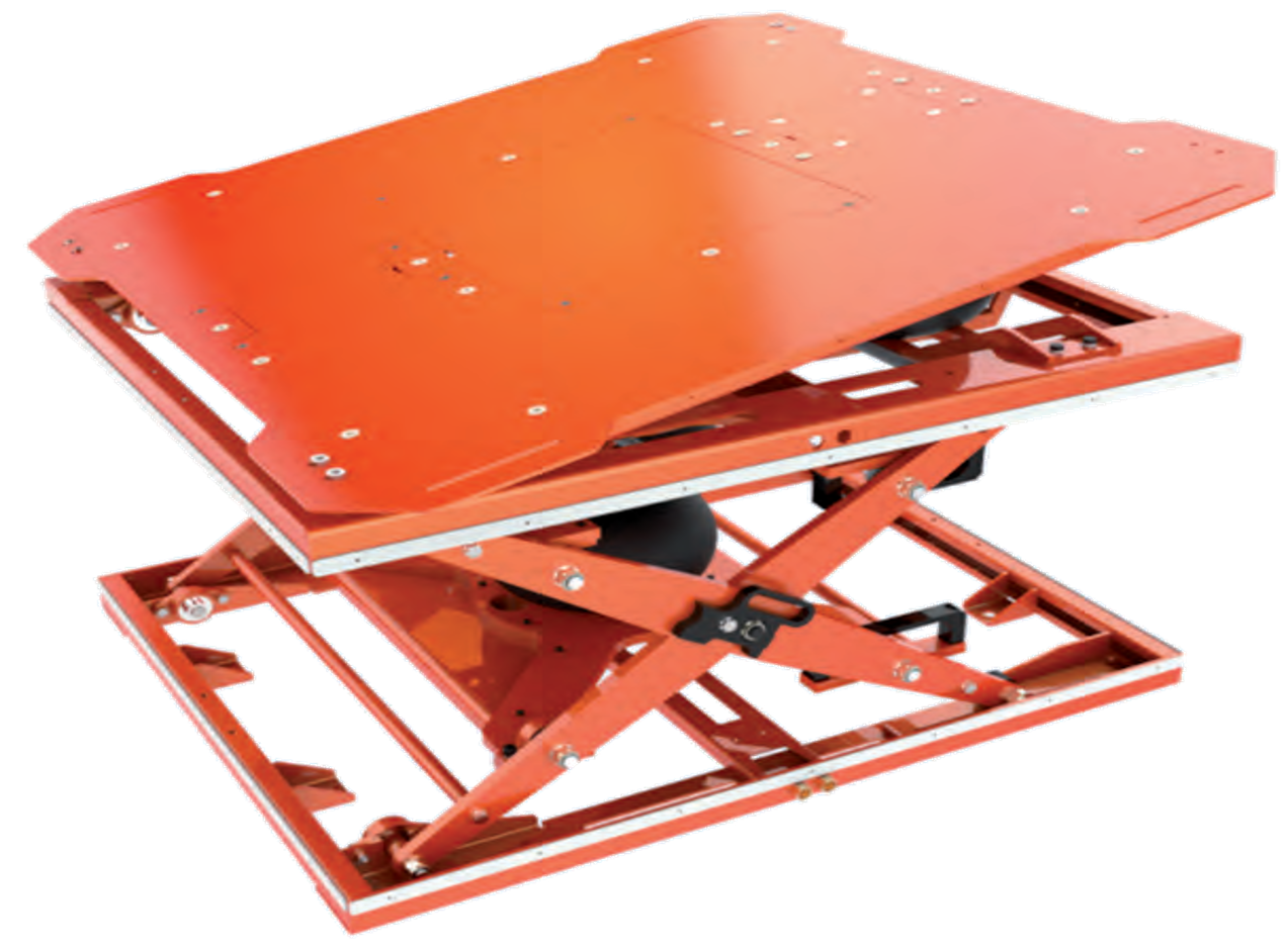 Lift table with tilted plate